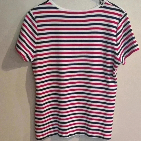 Tommy Hilfiger v-neck stripe short sleeve top size Xlarge - Picture 4 of 4